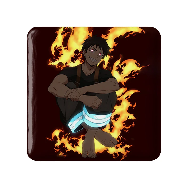 مگنت خندالو طرح شینرا انیمه نیروی آتش مدل مربعی کد 32238