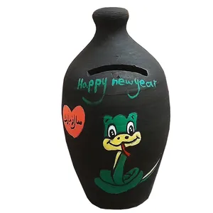 قلک سفالی طرح مار سبز مدل moon - 007