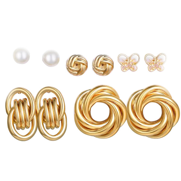 گوشواره دخترانه مدل پیچی بسته 5 عددی