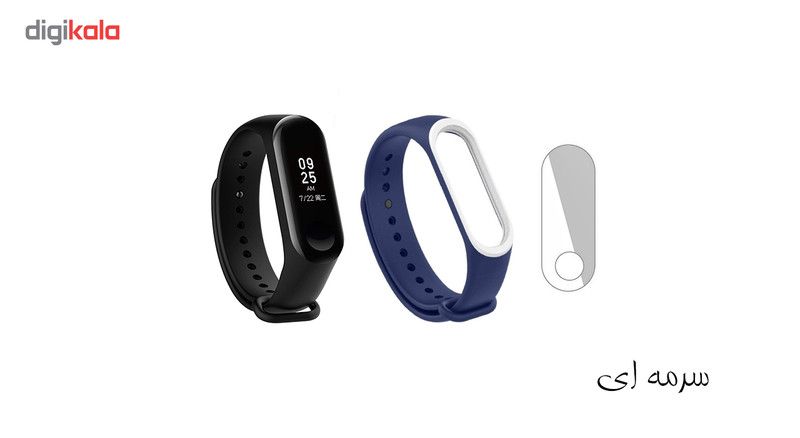 مچ بند هوشمند شیائومی مدل Mi Band 3 به همراه بند سیلیکونی و گلس کد SB