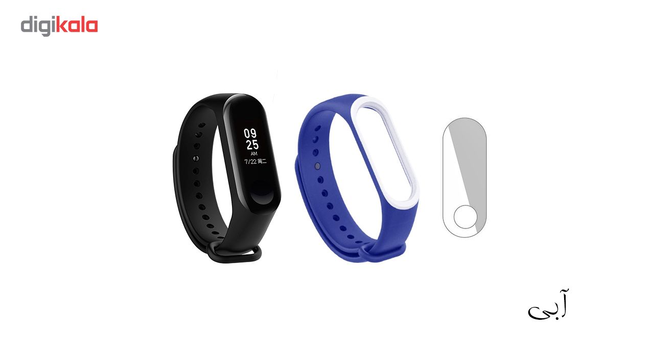 مچ بند هوشمند شیائومی مدل Mi Band 3 به همراه بند سیلیکونی و گلس کد SB -  - 12