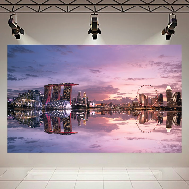 استیکر طرح نمای شهری سنگاپور مدل انعکاس کد AR3095