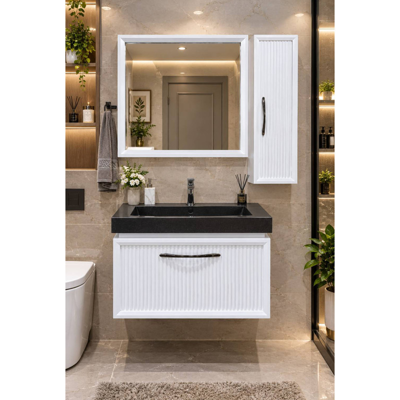 ست کابینت و روشویی مدل 3211 به همراه باکس و اینه