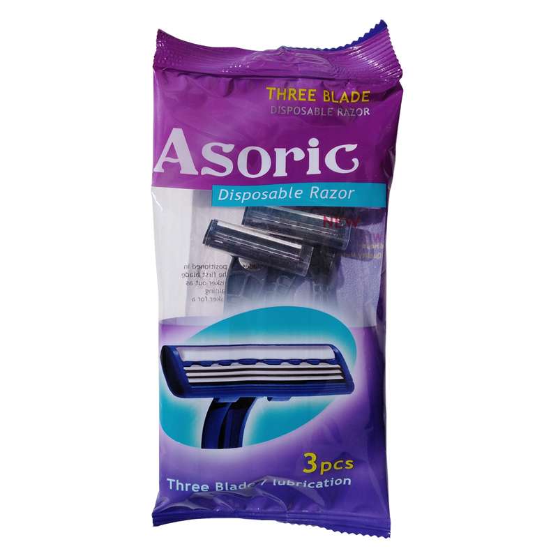 خود تراش آسوریک مدل disposable razor بسته 3 عددی خود تراش آسوریک مدل disposable razor بسته 3 عددی