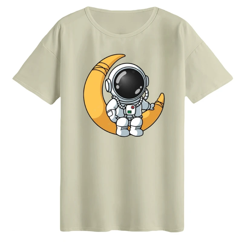 تی‌شرت لانگ آستین کوتاه زنانه مدل فضانورد کد ۱۶ رنگ کرم