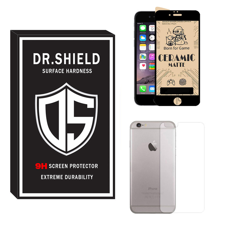 محافظ صفحه نمایش سرامیکی مات دکتر شیلد مدل TCMPDR-06 مناسب برای گوشی موبایل اپل Iphone 6 به همراه محافظ پشت گوشی
