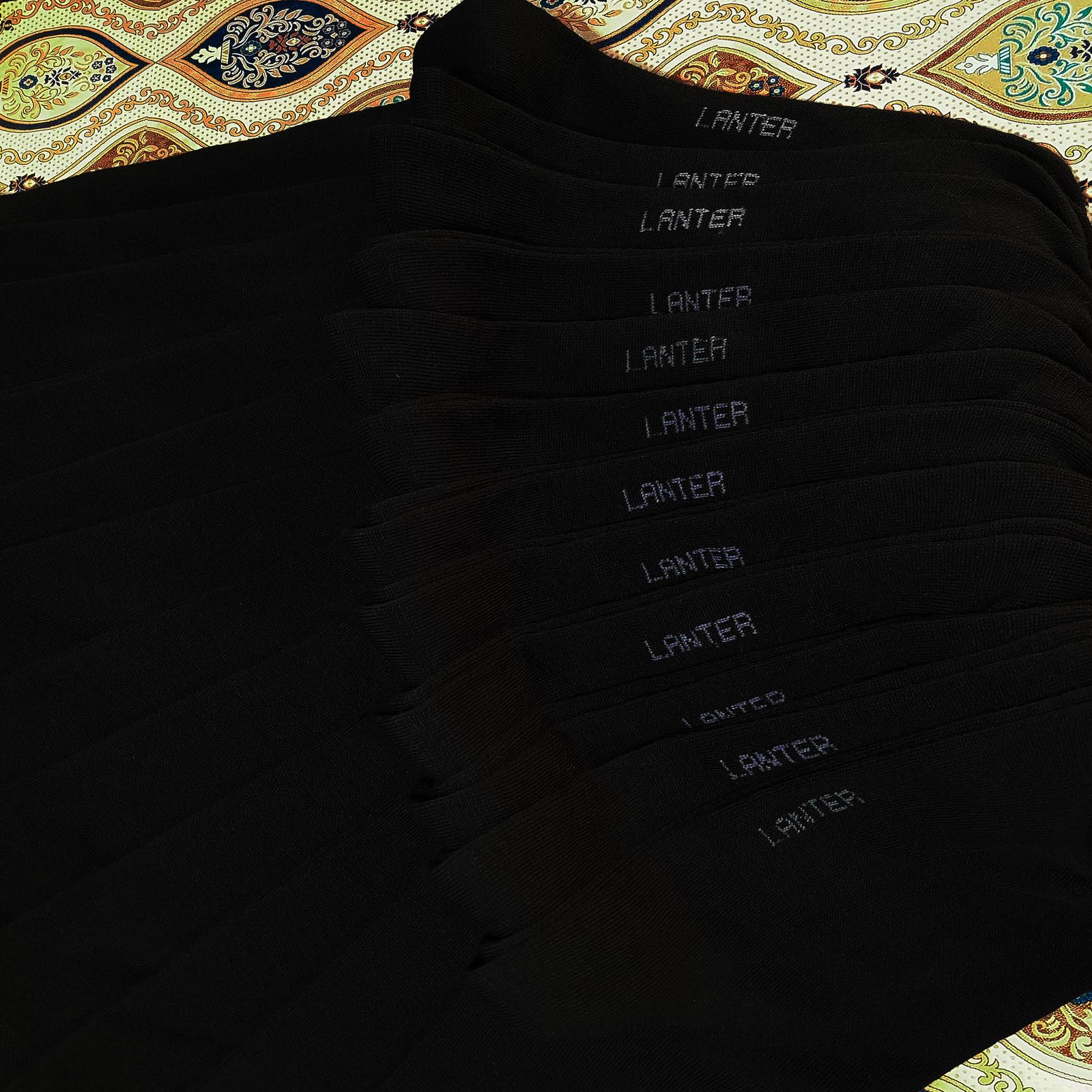 جوراب ساق بلند مردانه لنتر مدل ساده کد SAM  رنگ مشکی مجموعه 12 عددی -  - 5