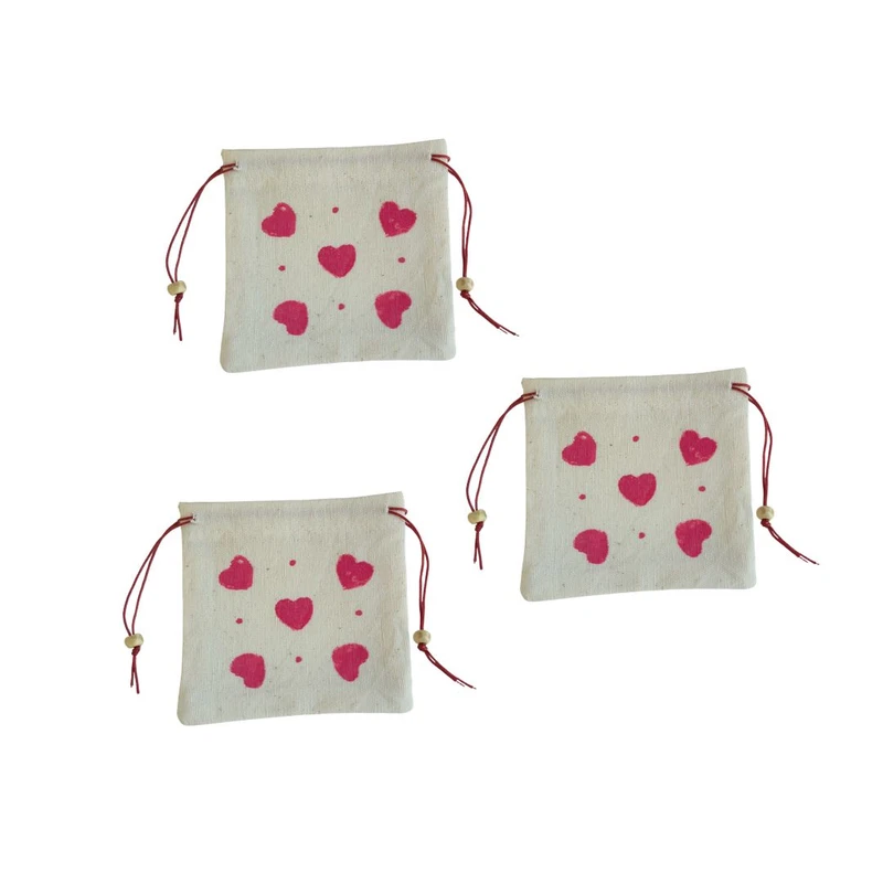 کیسه هدیه مدل نقاشی قلب01 بسته 3 عددی