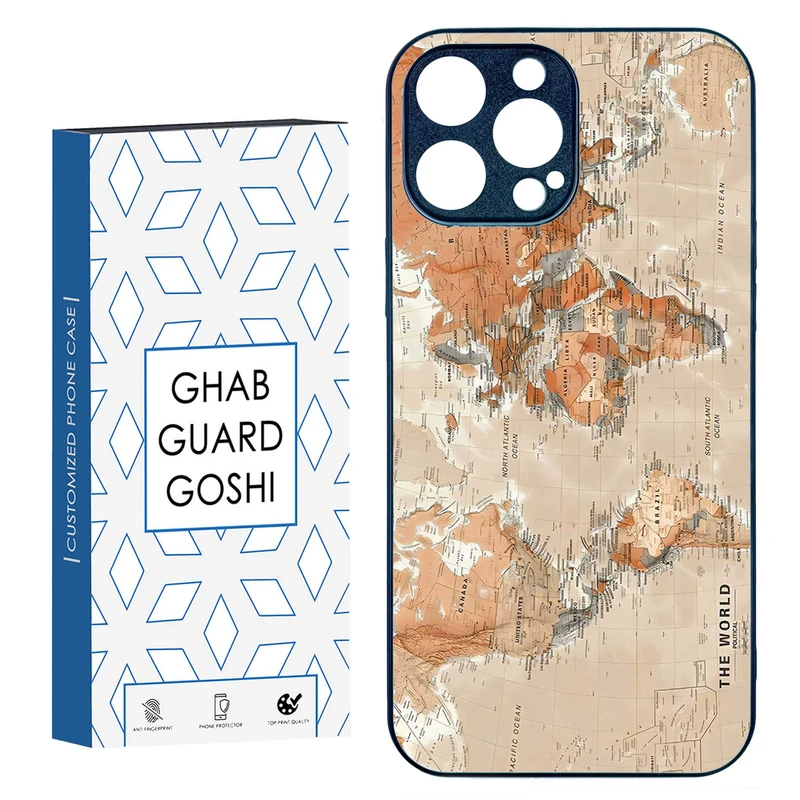 کاور قاب گارد گوشی طرح نقشه کد TPU-081 مناسب برای گوشی موبایل اپل IPHONE 15 PRO MAX