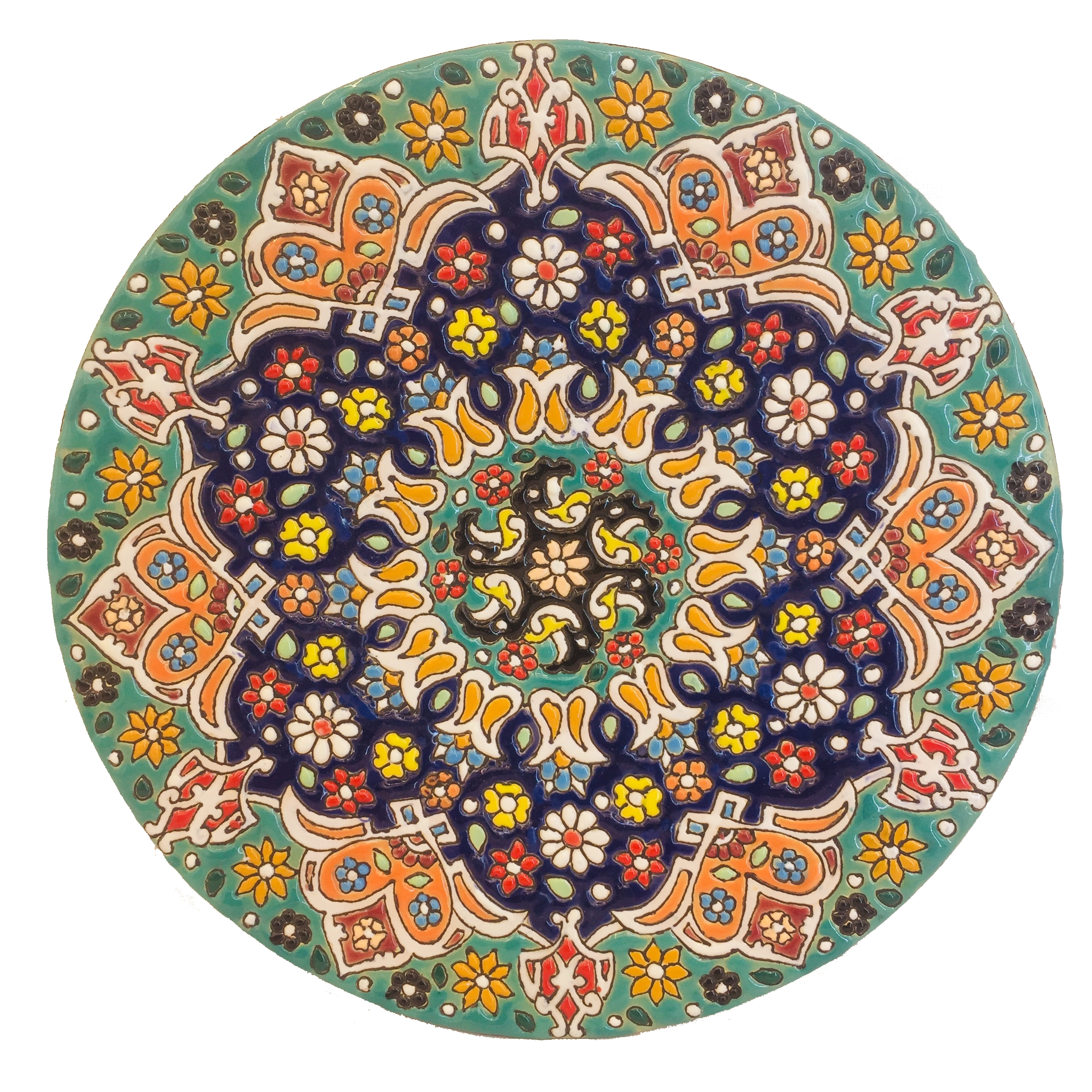 بشقاب میناکاری سفالی زمانیان کد ZMN20009