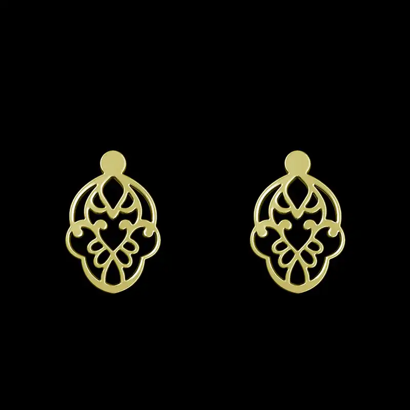 گوشواره طلا 18 عیار زنانه مدوپد مدل اسلیمی کد GA1-15263