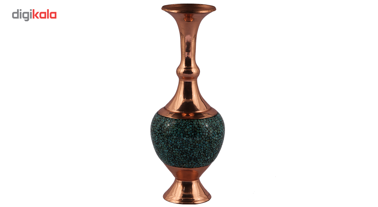 گلدان مسی و فیروزه کوب گالری گوهران مدل 29