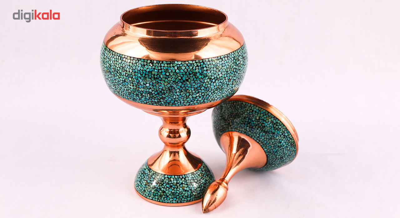 شکلات خوری مسی و فیروزه کوب گالری گوهران مدل 1494