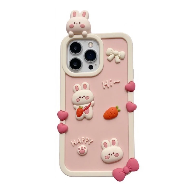 کاور طرح خرگوش عروسکی مدل RABBIT مناسب برای گوشی موبایل اپل iPhone 15 Pro Max