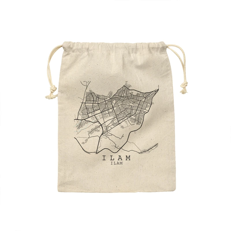 کیسه نان و سبزی ترمه طراحان ایده مدل نقشه شهر ایلام کد map0505 - S سایز 19x19 سانتی متر