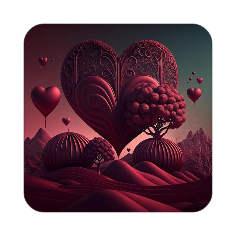 زیر لیوانی کاکتی مدل عاشقانه کد mp10413