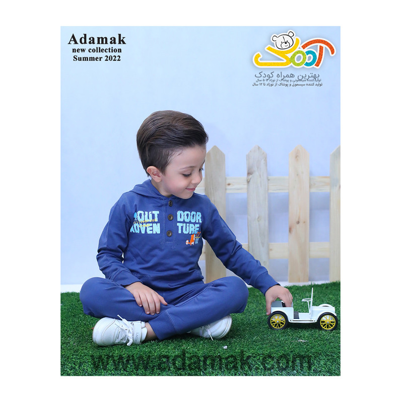 قیمت و خرید ست هودی و شلوار نوزادی آدمک مدل 01 کد 265000 رنگ آبی