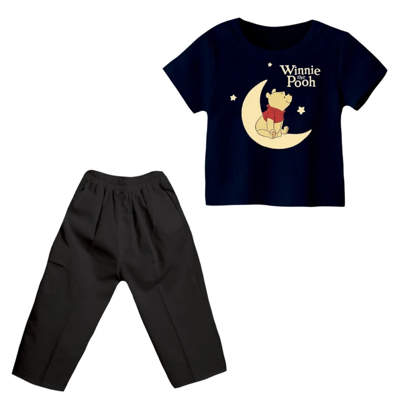 ست تی شرت و شلوارک پسرانه مدل پو کد 67