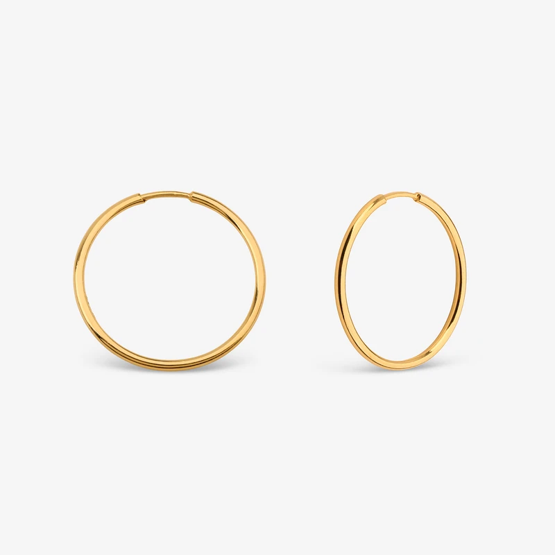 گوشواره حلقه‌ای طلا کم اجرت  18 عیار زنانه ناریا مدل Me20-2
