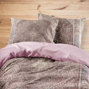 سرویس روتختی مدوپد طرح فرش قم ترنجی گل ریز مدل C-Ghom048 یک نفره 4 تکه