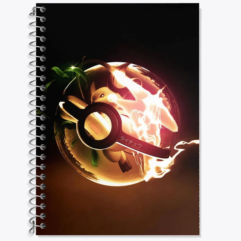 دفتر زبان 50 برگ خندالو مدل سه خط طرح پیکاچو انیمه پوکمون کد 17396