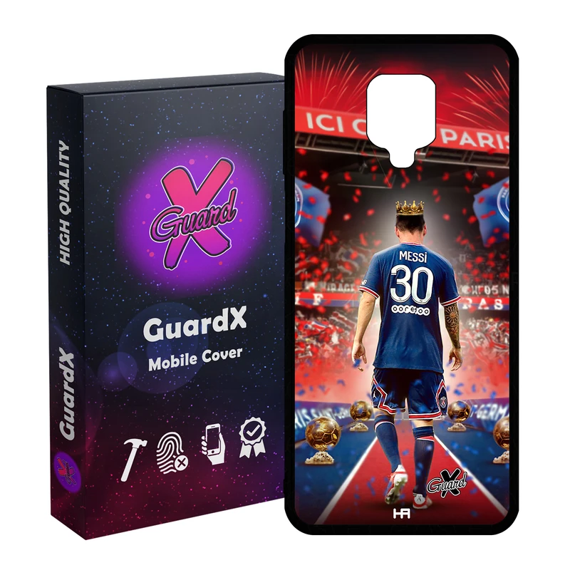 کاور گارد ایکس طرح مسی مدل Glass10377 مناسب برای گوشی موبایل شیائومی Redmi Note 9S / Note 9 Pro / Note 9 Pro Max