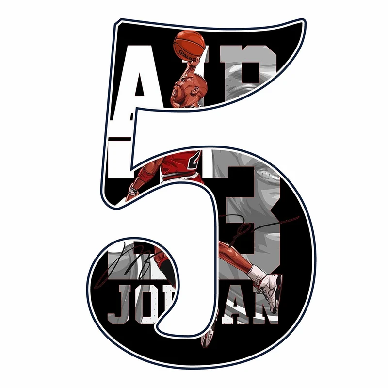 استند رومیزی تولد مدل عدد 5 طرح جردن کد 1858