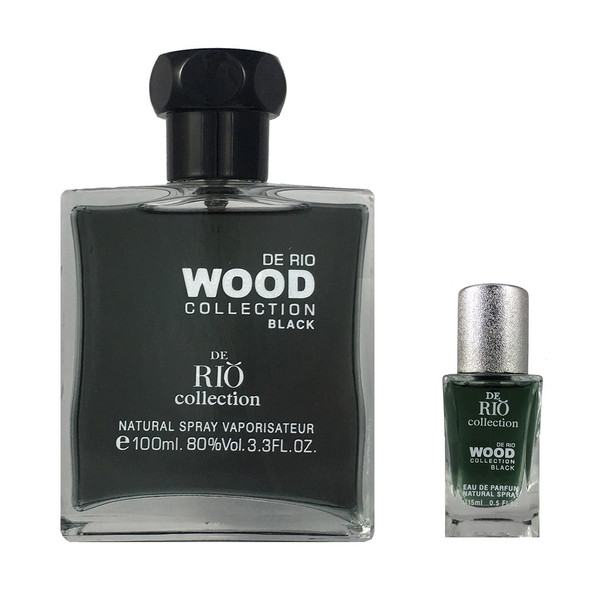 ادو پرفیوم مردانه ریو کالکشن مدل Rio Wood Black حجم 100ml به همراه عطر جیبی حجم 15ml