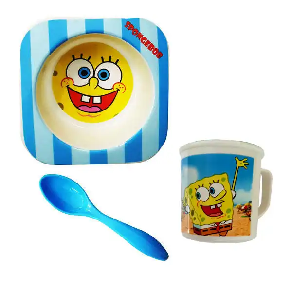 ظرف غذا کودک طرح باب اسفنجی کد 3 مجموعه 3 عددی