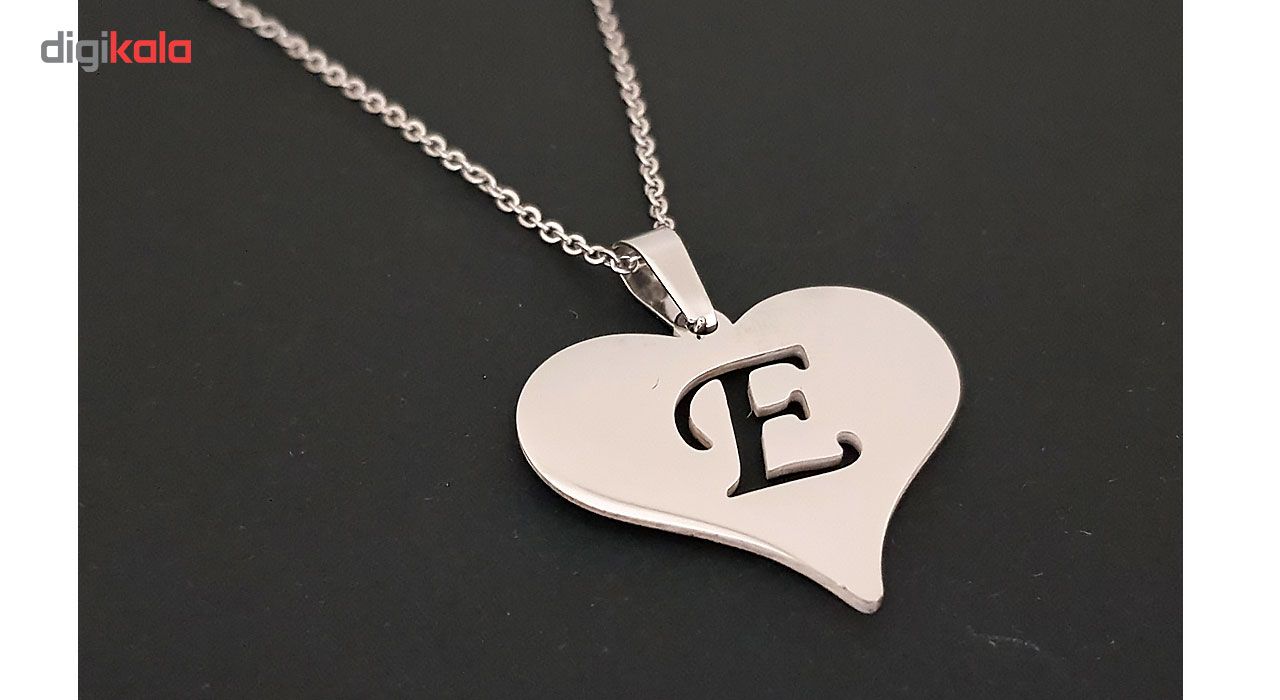 گردنبند نقره طرح حرف E کد Termehsilver 190 -  - 3