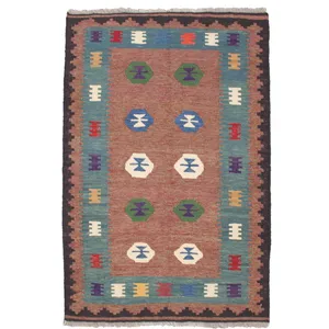 گلیم دستباف یک و نیم متری کد 33360