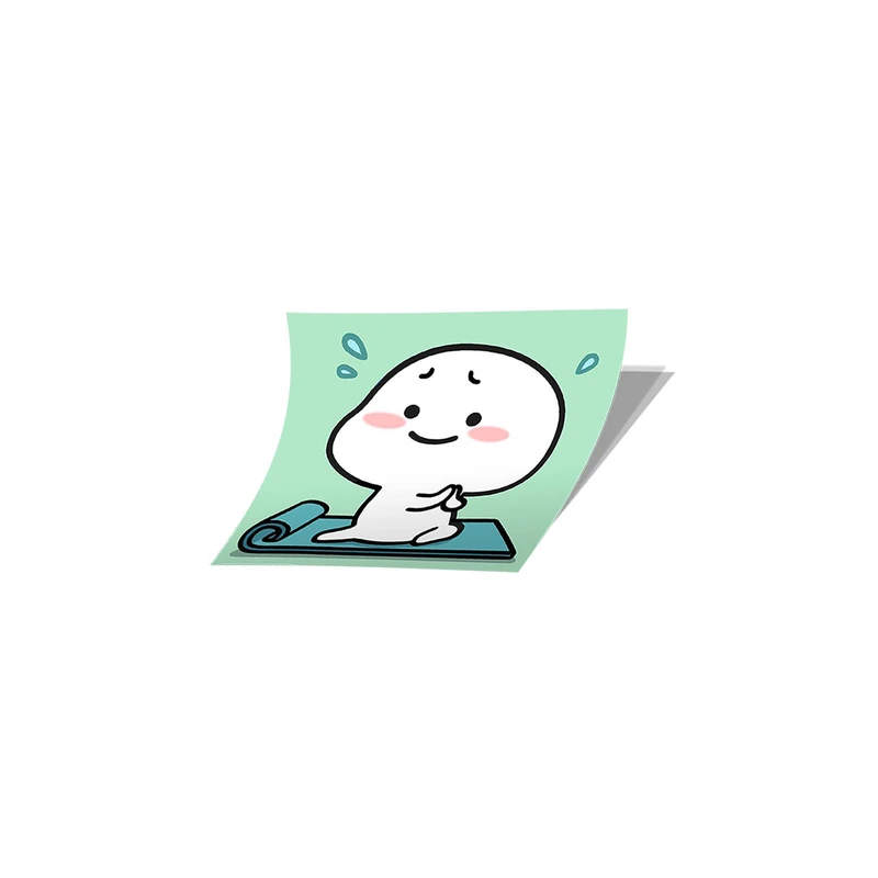 استیکر تزئینی موبایل و تبلت لولو مدل آدمک بانمک یوگا کار CUTE YUGA کد 663