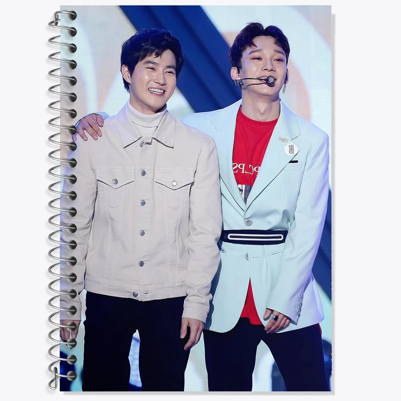 دفتر زبان 50 برگ خندالو مدل دو خط طرح گروه اکسو EXO کد 13584