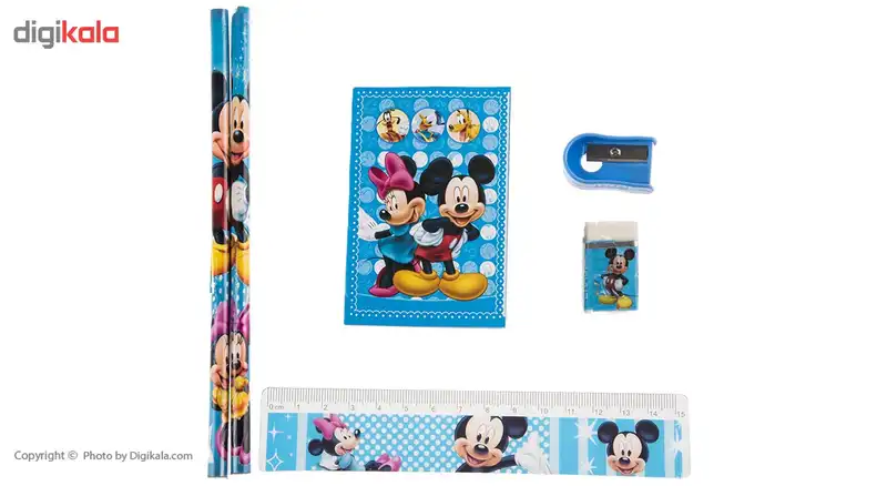 ست لوازم التحریر مدل میکی موس کد 8004 مجموعه 6 عددی