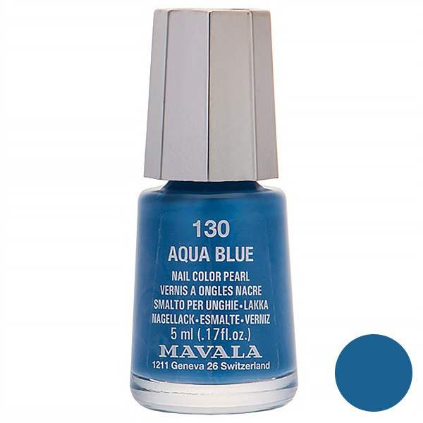 لاک ناخن ماوالا مدل Mini Aqua Blue شماره 130