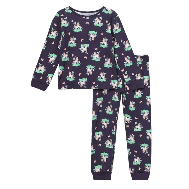 ست تی شرت و شلوار دخترانه اچ اند ام مدل Mintgreen Unicorns