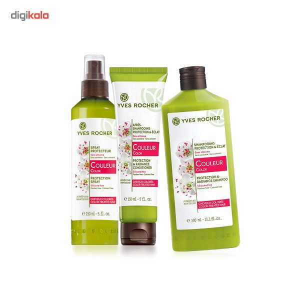 اسپری محافظت‌کننده موهای رنگ شده YvesRocher مدل Color-Protection حجم 150 میلی لیتر
