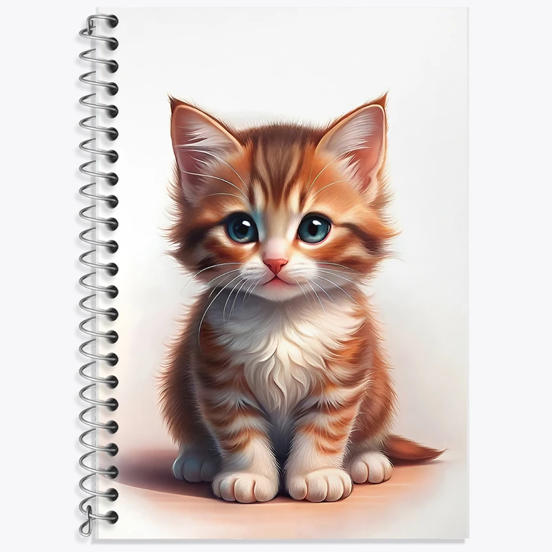 دفتر زبان 50 برگ خندالو مدل دو خط طرح پیشی ملوس کد F7077