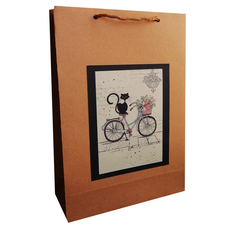 ساک هدیه مدل گربه و دوچرخه مجموعه 2 عددی