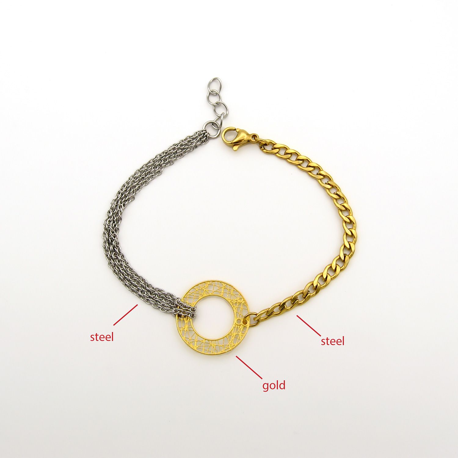 دستبند طلا 18 عیار زنانه مانچو مدل bfg232 -  - 4