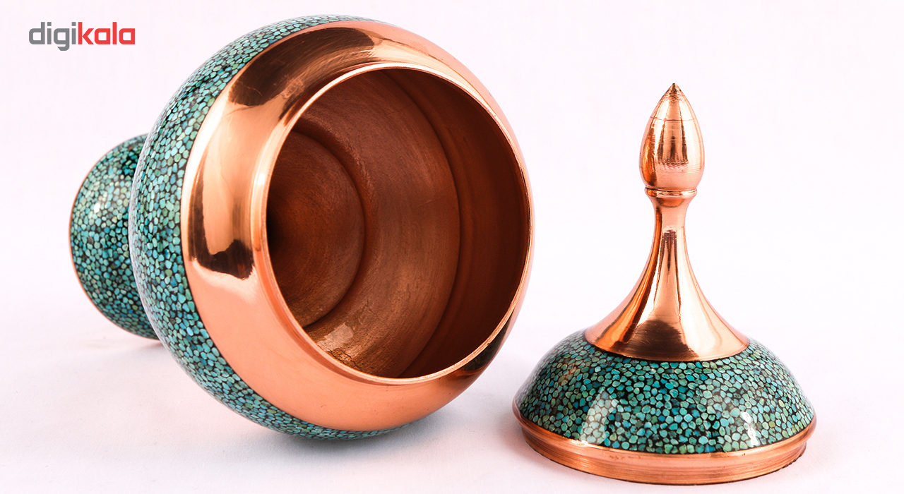 شکلات خوری مسی و فیروزه کوب گالری گوهران مدل 1494