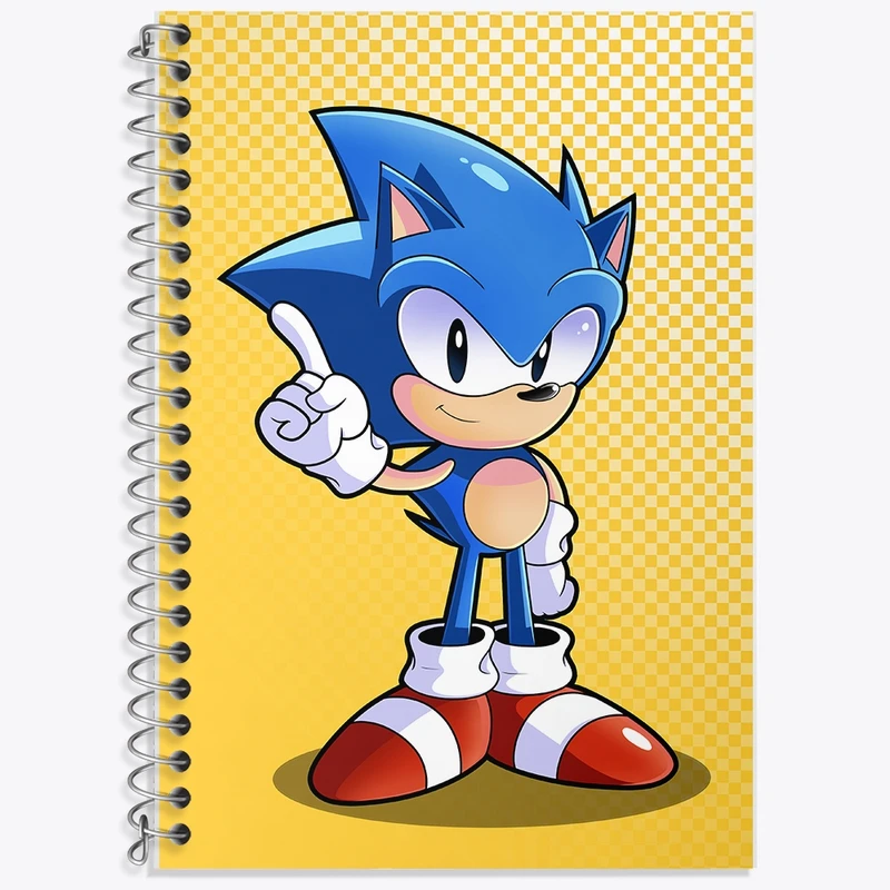 دفتر زبان 50 برگ خندالو مدل دو خط طرح سونیک (Sonic) کد F723