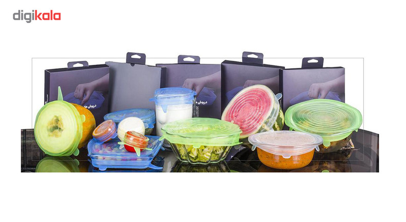 درپوش محافظ غذا ظروف نگهدارنده غذا مدل درآسا بسته 6 عددی درپوش محافظ غذا ظروف نگهدارنده غذا مدل درآسا بسته 6 عددی