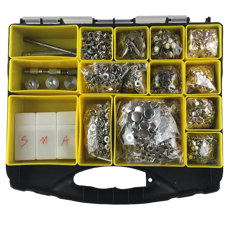 دکمه و پرچ چرم دوزی کد SP20X به همراه قالب مجموعه 20 عددی