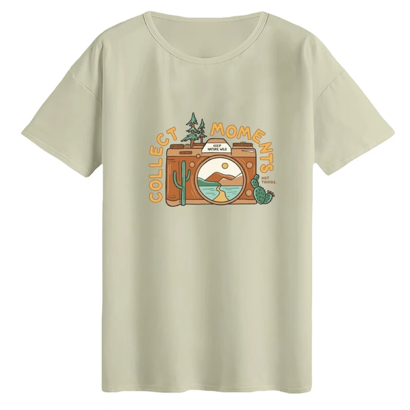 تی‌شرت لانگ آستین کوتاه زنانه مدل دوربین کد2