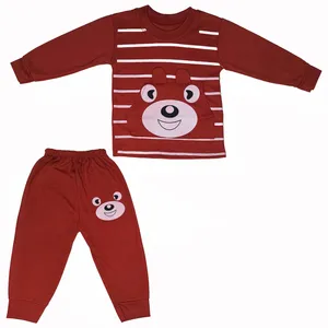 ست تی‌شرت آستین بلند و شلوار راحتی بچگانه مدل خرسی