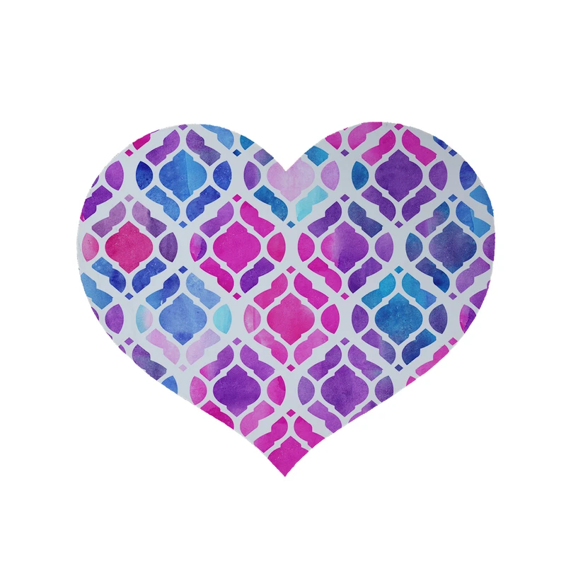 پادری مدل قلب طرح آبرنگی کد 5287 سایز 90x90 سانتی متر