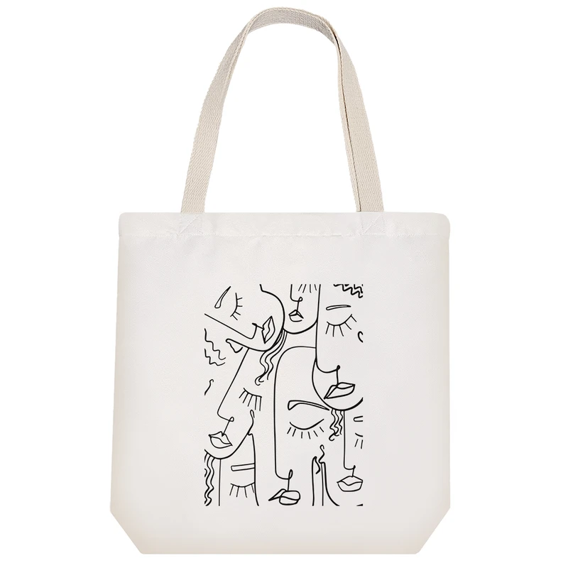 ساک خرید پارچه ای خندالو طرح پرتره انسان ها مدل توت بگ کد 6854