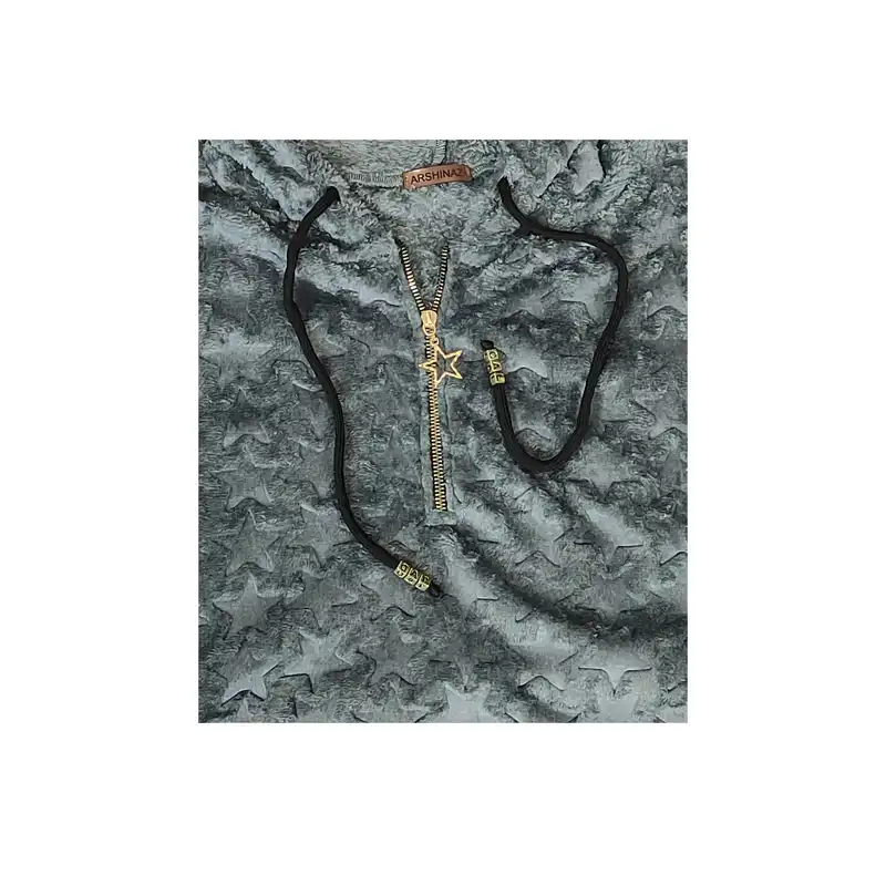 هودی زنانه مدل تدی پشمی زیپ دار کد 68