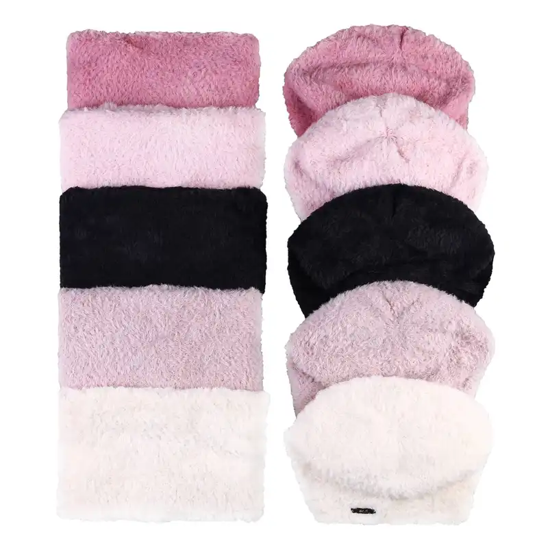 ست کلاه و شال گردن بافتنی سام  طرح داخل خز مدل 436